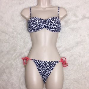 Navy Treasure Keene Bandeau & Tie Side Bikini